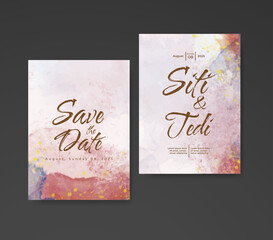 Wedding invitation with abstract watercolor background