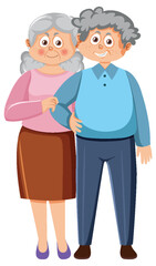 Happy retired couple character