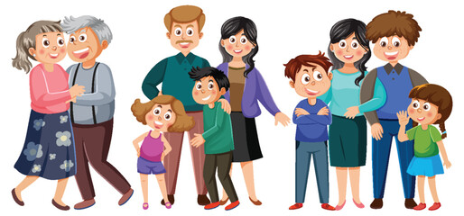 Set of family member cartoon
