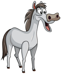 A Grey Horse Cartoon Character