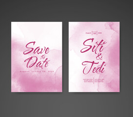 Wedding invitation with abstract watercolor background