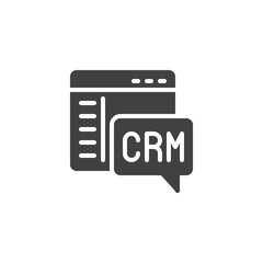 Customer relationship management vector icon