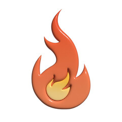 illustration of a fire vector icon object 3d on png back ground