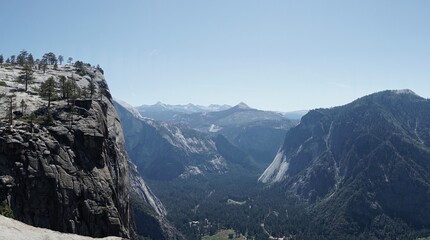 Yosemite valley from the top during summer