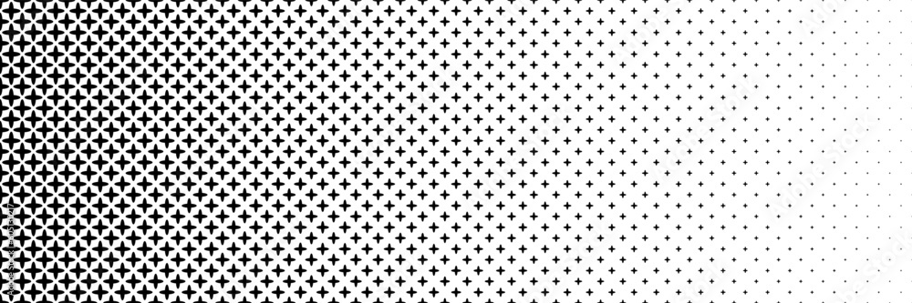 Aufkleber horizontal black halftone of oval cross and oval plus design for pattern and background.