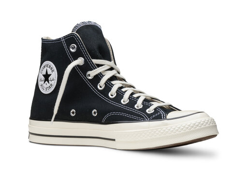 Converse All Star, Chuck Taylor High black sneaker isolated	