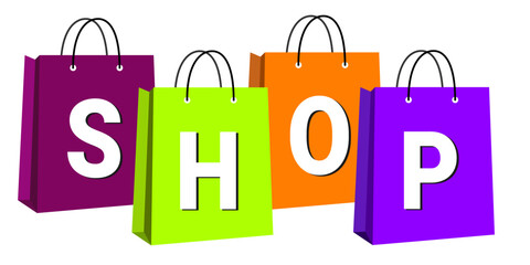Shop promotion on Shopping Bag. Vector illustration EPS 10 File. Isolated on white background.