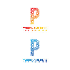P letter logo or p text logo and p word logo design. - obrazy, fototapety, plakaty