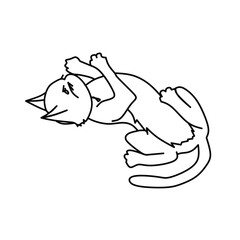 black and white cat icon. isolated on white background. vector illustration.