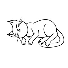 black and white cat icon. isolated on white background. vector illustration.