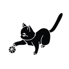 black and white cat icon. isolated on white background. vector illustration.