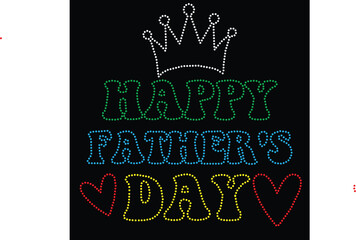 Happy Father's Day Rhinestone  Design