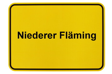 Illustration eines Ortsschildes der Gemeinde Niederer Fläming in Brandenburg