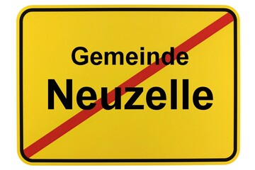 Illustration eines Ortsschildes der Gemeinde Neuzelle in Brandenburg
