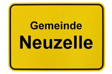 Illustration eines Ortsschildes der Gemeinde Neuzelle in Brandenburg