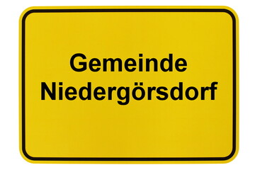 Illustration eines Ortsschildes der Gemeinde Niedergörsdorf in Brandenburg