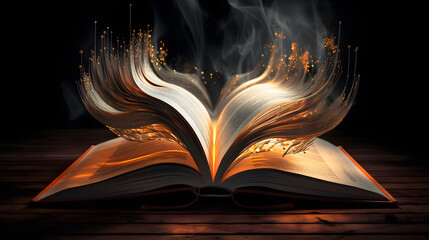 open book with light