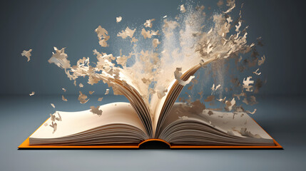 open book with lights