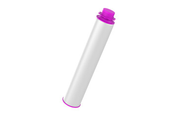 Foam Gun with Matte Polyurethane Bottle Mockup Isolated On White Backgroun. 3d illustration