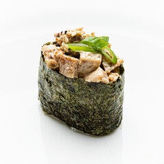 fresh sushi on the white background