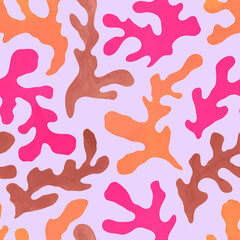 Floral seamless pattern in a minimalist style - 605133838
