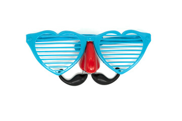 Funny extravagant party goggles on a white background.