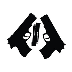 Vector image of the automatic machine gun