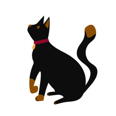 Black cat on a white background. Vector illustration. Flat style.