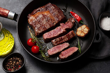 Grilled ribeye beef steak