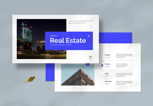 Real Estate Layout with Blue Accent