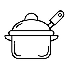Cookware camping vacation outline icon
