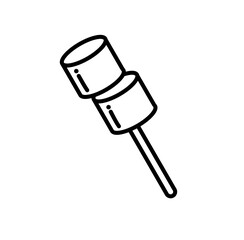 Marshmallow camping vacation outline icon