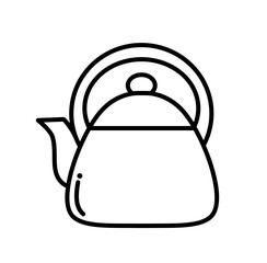 Kettle camping vacation outline icon