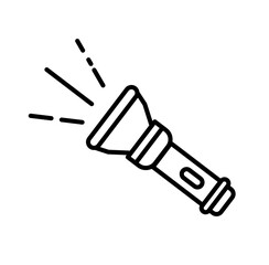 Flashlight camping vacation outline icon
