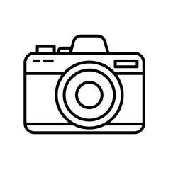 Camera camping vacation outline icon