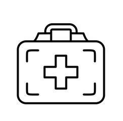 First aid kit camping vacation outline icon