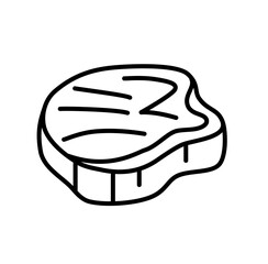 Steak camping vacation outline icon