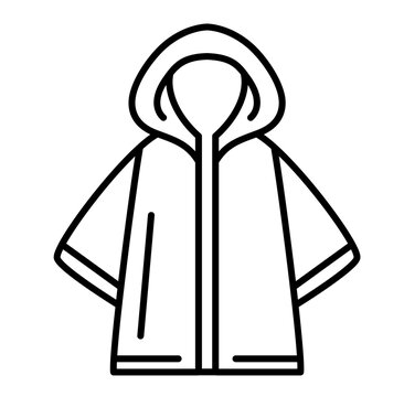 recommend clip art: Raincoat camping vacation outline icon