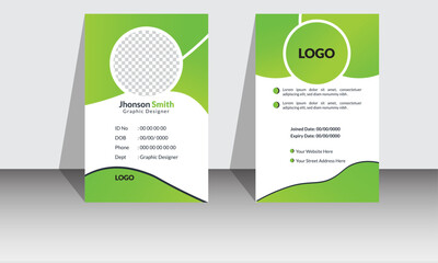 professional Creative  Id card For employee. personal security badge, vector illustration. 