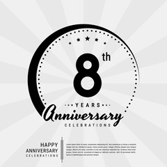 8th year anniversary design template. vector template illustration