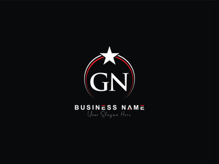 Luxury GN logo icon, minimalist unique Gn gn logo letter vector star - obrazy, fototapety, plakaty