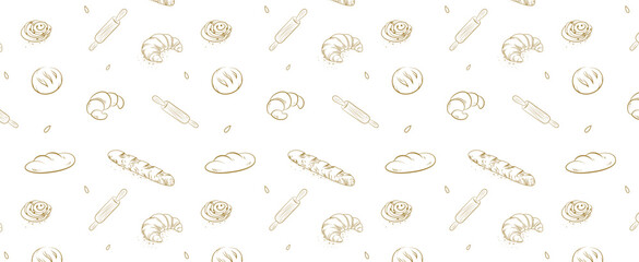 background with bread. Bread vector hand drawn set illustration in graphic style. Vector hand drawn vintage engraving illustration for poster, label and menu bakery shop