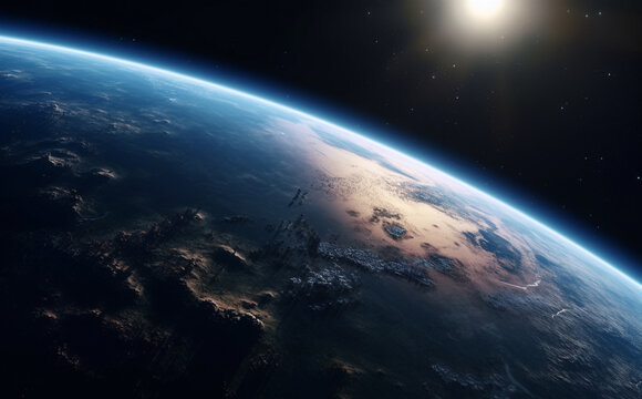 earth in space. generative ai. © Strabiliante