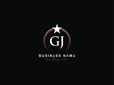 Luxury GJ logo icon, minimalist unique Gj jg logo letter vector star