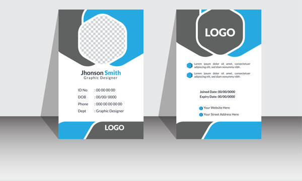 professional Creative  Id card For employee. personal security badge, vector illustration. 