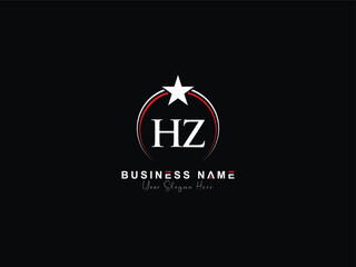 Letter HZ h&z logo vector, professional hz logo letter with star design - obrazy, fototapety, plakaty