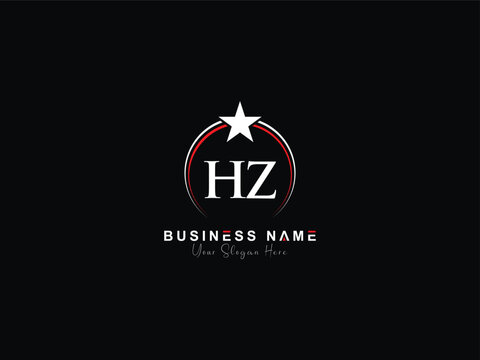 Letter HZ h&z logo vector, professional hz logo letter with star design