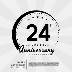 24th year anniversary design template. vector template illustration