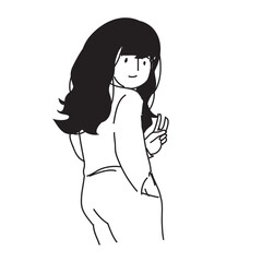 Girl Outline Element