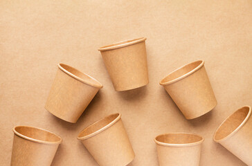 Plastic free concept disposable paper cups